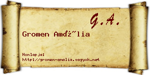 Gromen Amália névjegykártya